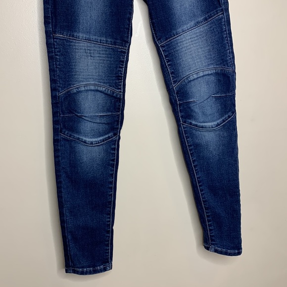 KanCan | Dark Denim Skinny Moto Jeans | Fitted Punk Rocker Jeana | Size 25 - Picture 5 of 11